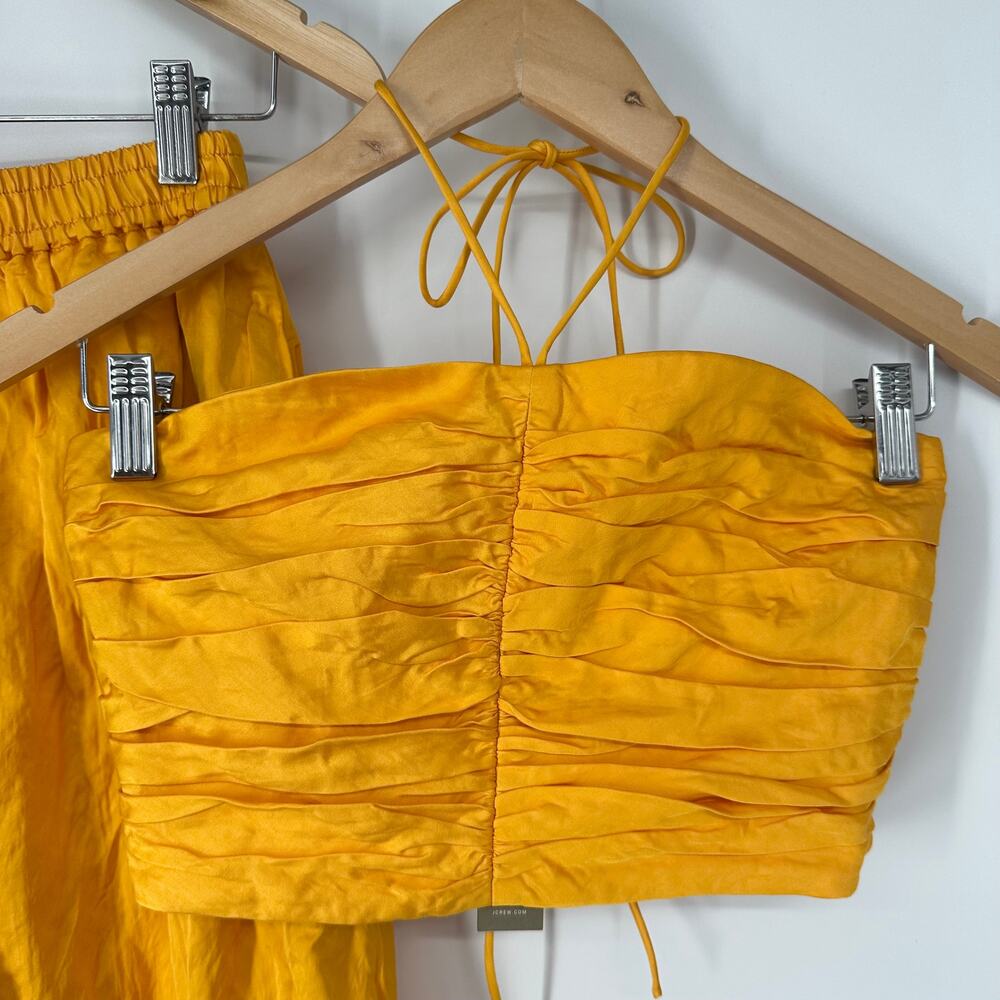 J. Crew Collection Textured Satin Skirt Set Halter Top Midi Maxi Two Piece Dress - Picture 4 of 11